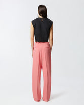 Crop top with openwork embroidery and crystals - | Pinko