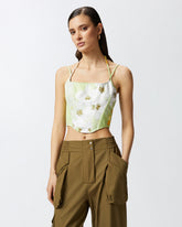 Top bustier senza maniche a fiori - | Pinko