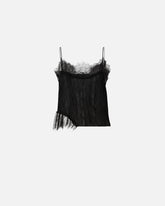 Top georgette arricciata con pizzo - | Pinko