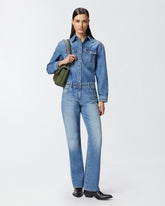 Tuta jeans lunga con taschini - | Pinko