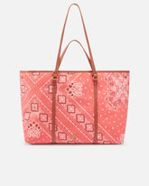 Borsa shopper maxi doppio manico con stampa bandana - | Pinko