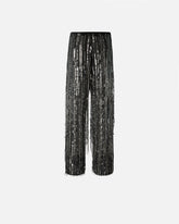 Pantaloni eleganti con frange e paillettes - | Pinko