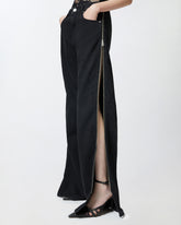 Jeans gamba ampia con zip laterali - | Pinko