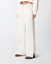 Jeans gamba ampia con zip laterali - | Pinko