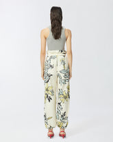 Pantaloni ampi a fiori con vita alta - | Pinko
