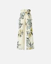 Pantaloni ampi a fiori con vita alta - | Pinko