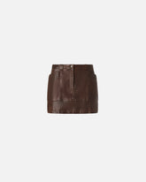 Minigonna in pelle con tasche - | Pinko