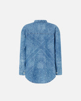 Blusa denim stampa bandana scollo a V - | Pinko