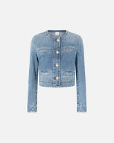 Giacca corta in denim con taschini e bottoni - | Pinko