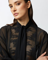 Mini abito con camicia trasparente e pizzo - | Pinko