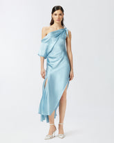 Abito da cerimonia midi asimmetrico in satin - | Pinko