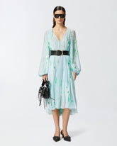 Vestito midi plissè stampa fiori - | Pinko