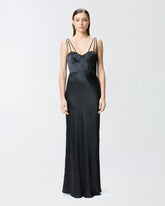 Abito lungo elegante in satin lucido - | Pinko