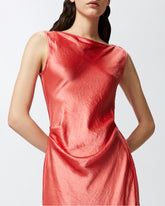 Vestito in satin con laccetto laterale - | Pinko