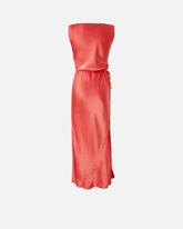 Vestito in satin con laccetto laterale - | Pinko