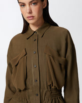 Giacca camicia leggera con tasche - | Pinko