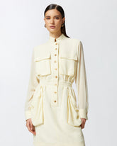 Abito corto a camicia con tasche - | Pinko