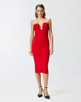 Abito midi da sera con scollo sagomato - | Pinko