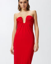 Abito midi da sera con scollo sagomato - | Pinko