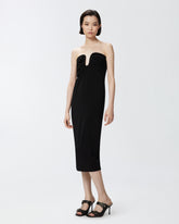 Abito midi da sera con scollo sagomato - | Pinko