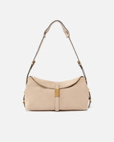 Borsa a spalla media Saddle Bag Baguette in suede - | Pinko