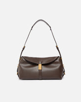 Borsa a spalla Saddle Bag media in pelle - Marrone | Pinko