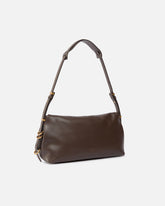 Borsa a spalla Saddle Bag media in pelle - Marrone | Pinko