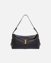 Średnia skórzana torebka na ramię Saddle Bag - Czarny | Pinko