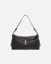 Średnia skórzana torebka na ramię Saddle Bag - Czarny | Pinko