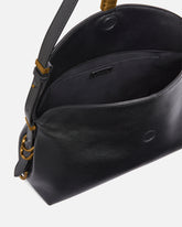 Średnia skórzana torebka na ramię Saddle Bag - Czarny | Pinko