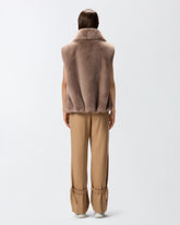 Gilet effetto pelliccia con zip - | Pinko