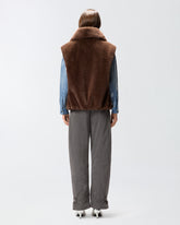 Gilet zippé en fourrure synthétique - | Pinko