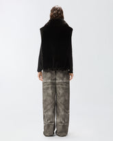 Gilet effetto pelliccia con zip - | Pinko