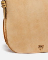 Borsa a spalla hobo media in suede con logo Love Birds - | Pinko