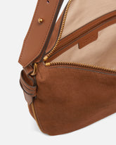 Bolso de hombro hobo mediano de ante con logotipo Love Birds - | Pinko