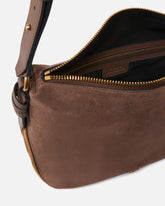 Medium suede hobo bag with Love Birds logo - | Pinko