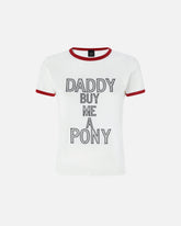 T-shirt con scritta ricamata Reimagine PINKO X Patrick McDowell - | Pinko