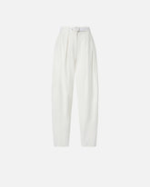 Pantaloni ampi in cotone con cintura - | Pinko