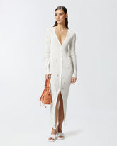 Abito lungo cardigan in maglia leggera con rotture - | Pinko