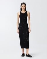 Vestito lungo in maglia leggera con rotture - | Pinko