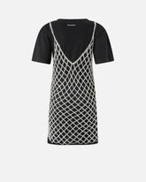 Abito t-shirt corto combinato con vestitino paillettes - | Pinko