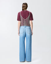 T-shirt con top mini paillettes abbinato - | Pinko