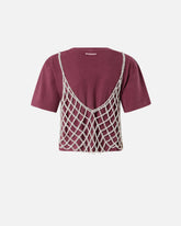 T-shirt con top mini paillettes abbinato - | Pinko