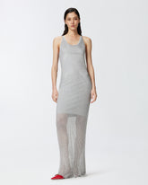 Vestito smanicato in maglia metallizzata a coste - | Pinko