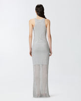 Vestito smanicato in maglia metallizzata a coste - | Pinko