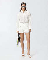 Shorts in cotone con tasche e zip - | Pinko