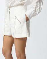 Shorts in cotone con tasche e zip - | Pinko