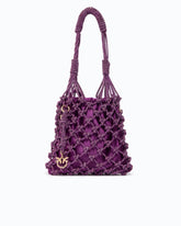 Small shoulder bag with micro rhinestones - Pink | Pinko