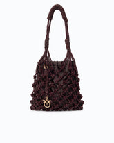 Small shoulder bag with micro rhinestones - Dark Red | Pinko