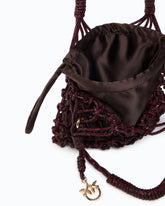 Small shoulder bag with micro rhinestones - Dark Red | Pinko